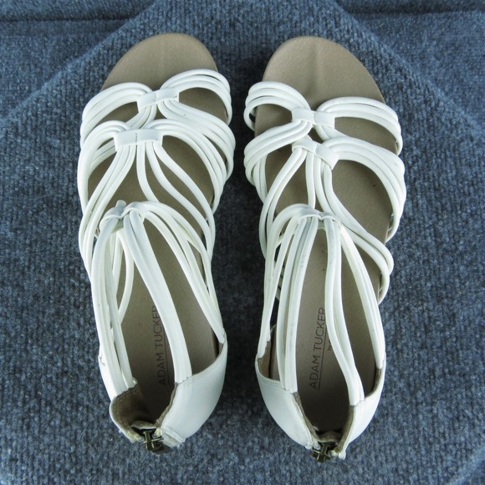 Adam Tucker‎ Stella Women Strappy Sandal Shoes Size 9 Medium White Synthetic - Picture 6 of 9